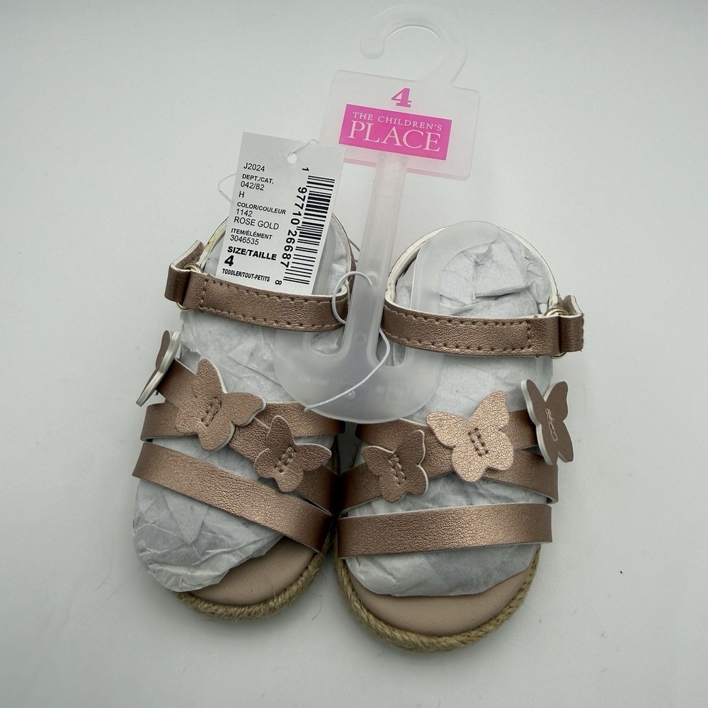 The Children's Place Toddler‎ Baby Girl Sandals Size 4 Shoes NEW Rose Gold